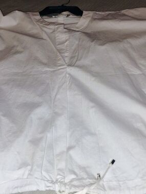 Calvin Klein White Drawstring Hem Pullover Top